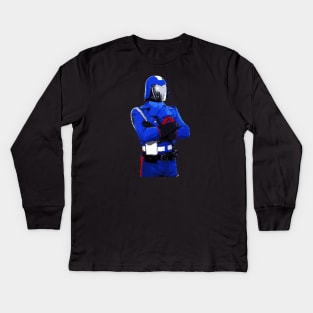 8-Bit Cobra Commander Kids Long Sleeve T-Shirt